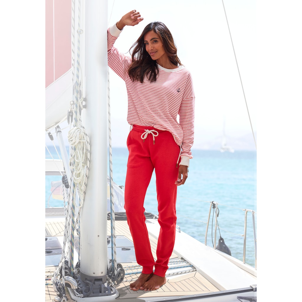 H.I.S Sweathose, aus weicher Sweatware und mit Ankerstickerei, Loungewear