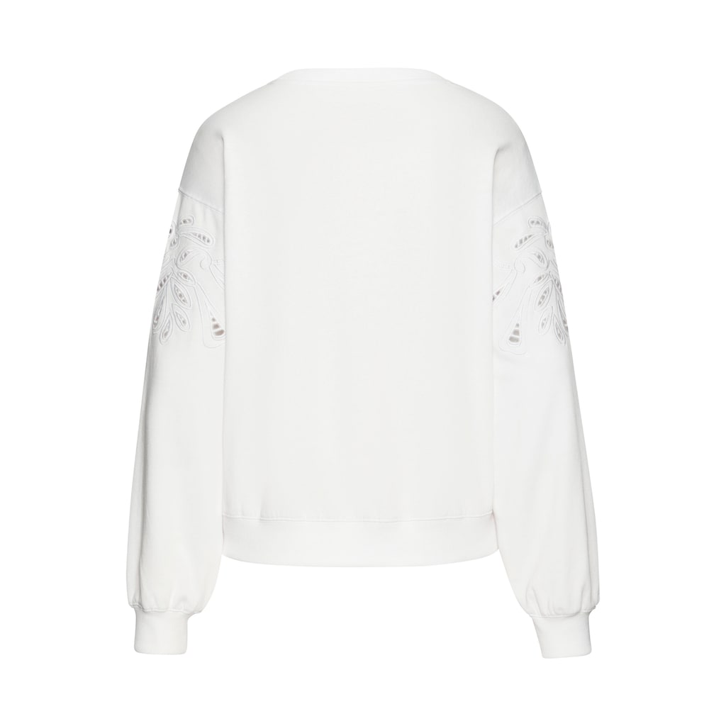 Vivance Sweatshirt, mit Lochstickerei, weicher Baumwoll-Mix