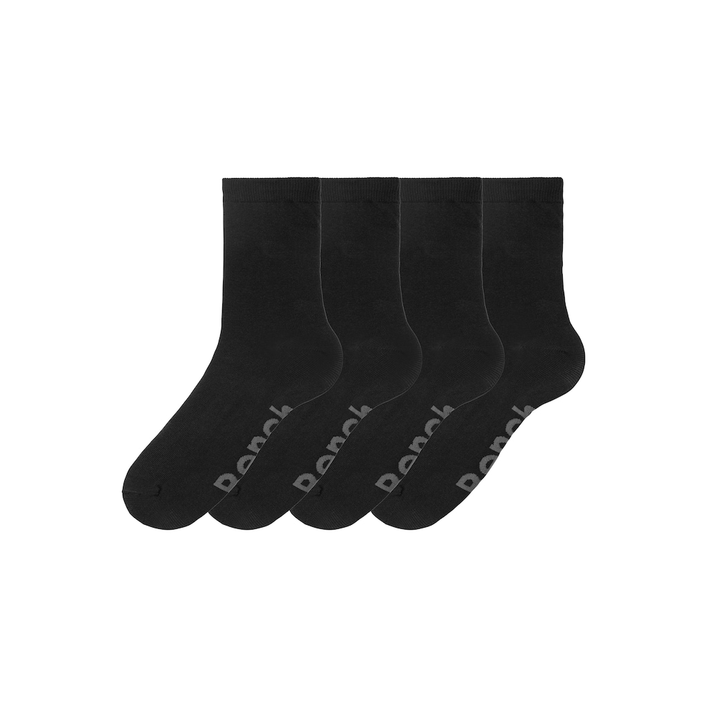 Bench. Basicsocken, (Dose, 4 Paar), mit farbigen Innenbündchen