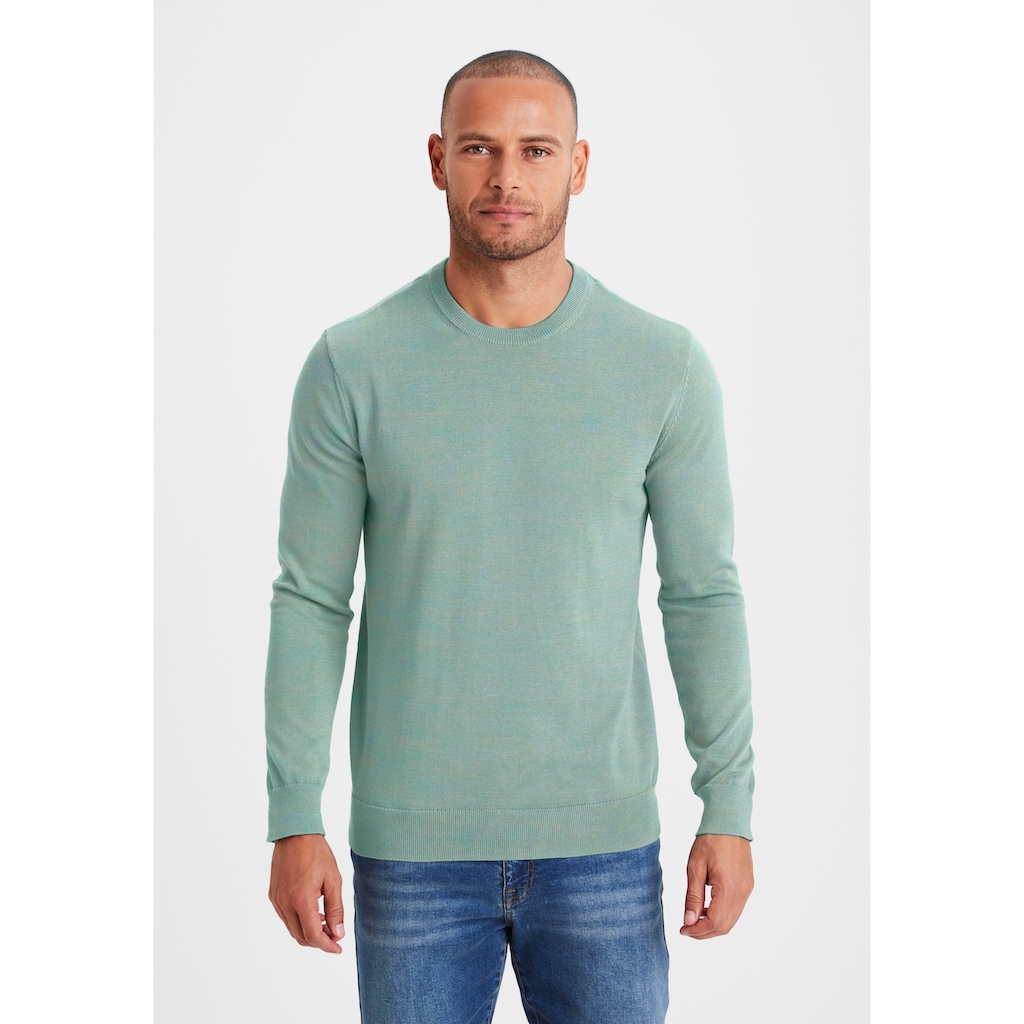 H.I.S Strickpullover, Regular Fit, Langarm, Pullover aus Feinstrick, Baumwollmischung