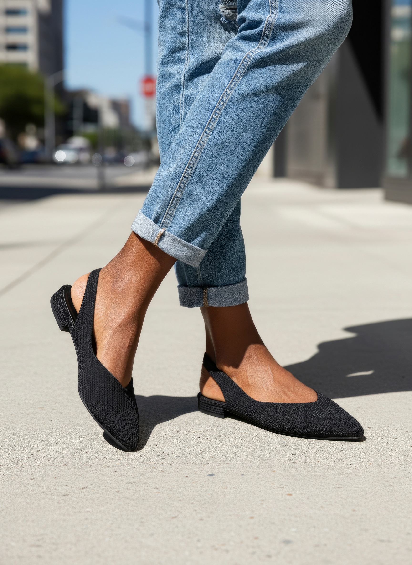 LASCANA Ballerina  , Sling-Ballerina mit elastischem Riemchen aus Textil VEGAN