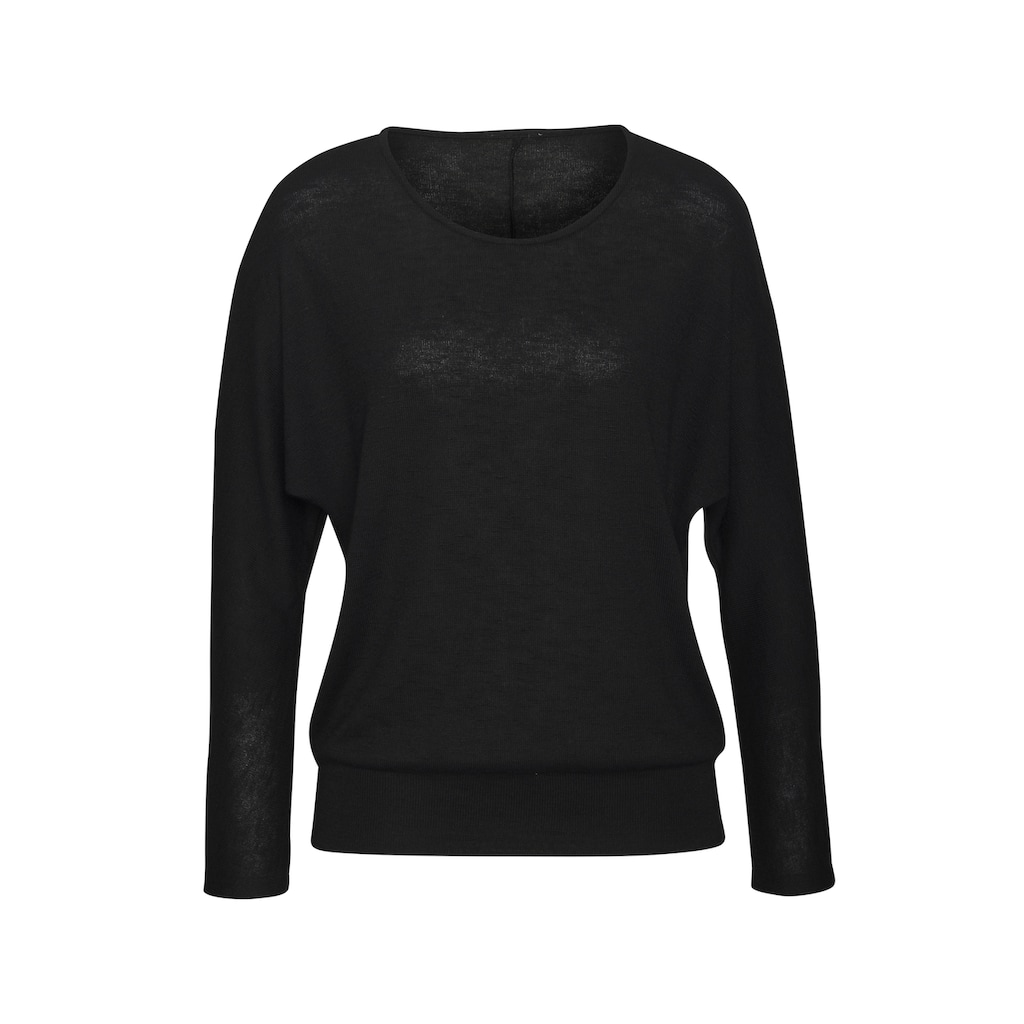Vivance Langarmshirt »mit breitem Bund«, aus strukturiertem Feinstrick mit Viskose