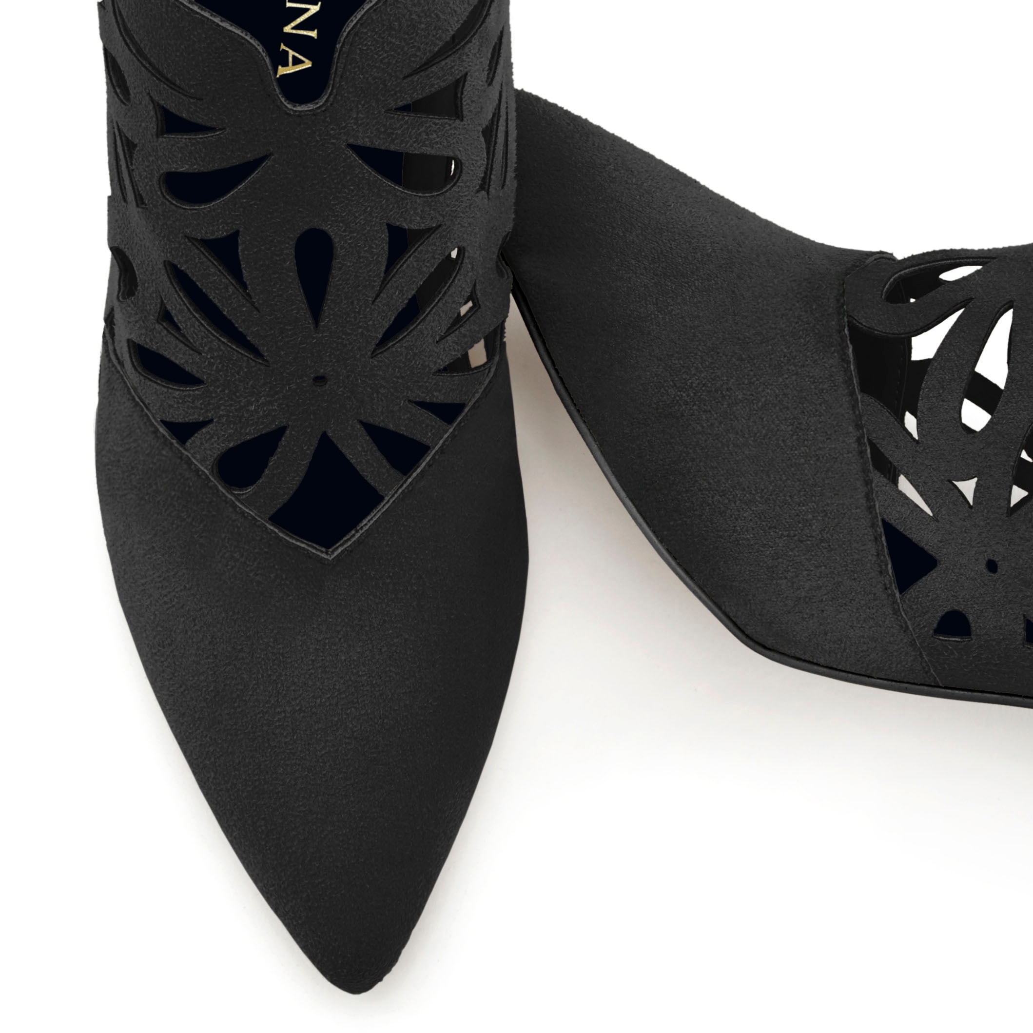 LASCANA High-Heel-Stiefelette, mit femininer Spitze und Blockabsatz, Ankle Boot, Stiefel