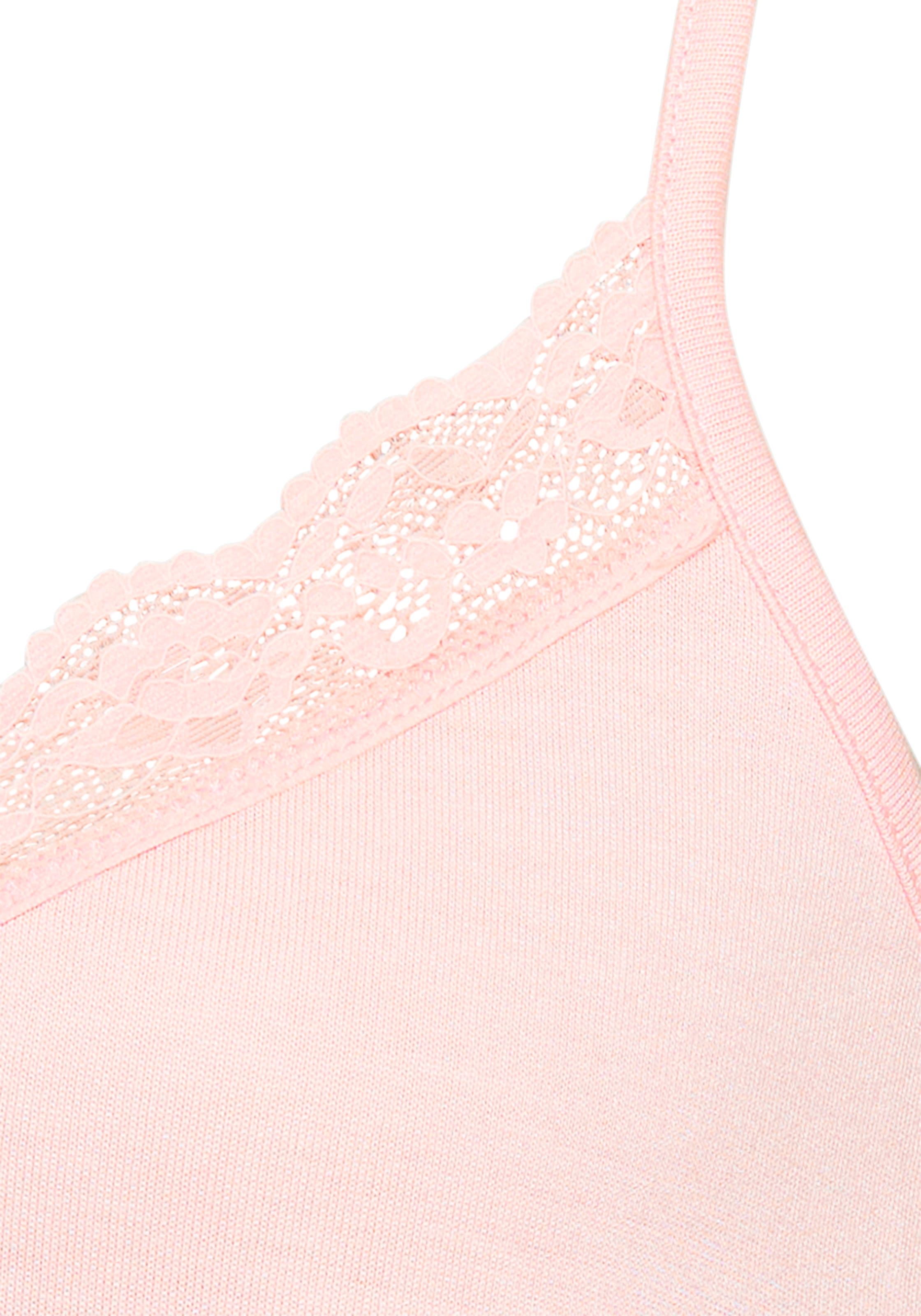 LASCANA Haut de pyjama mit Spitze am V-Ausschnitt