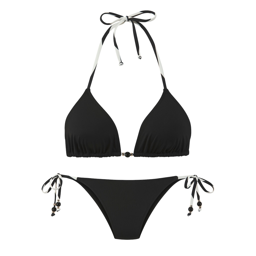 French Connection Triangel-Bikini »Claire«, Mit kontrast Zierperlen