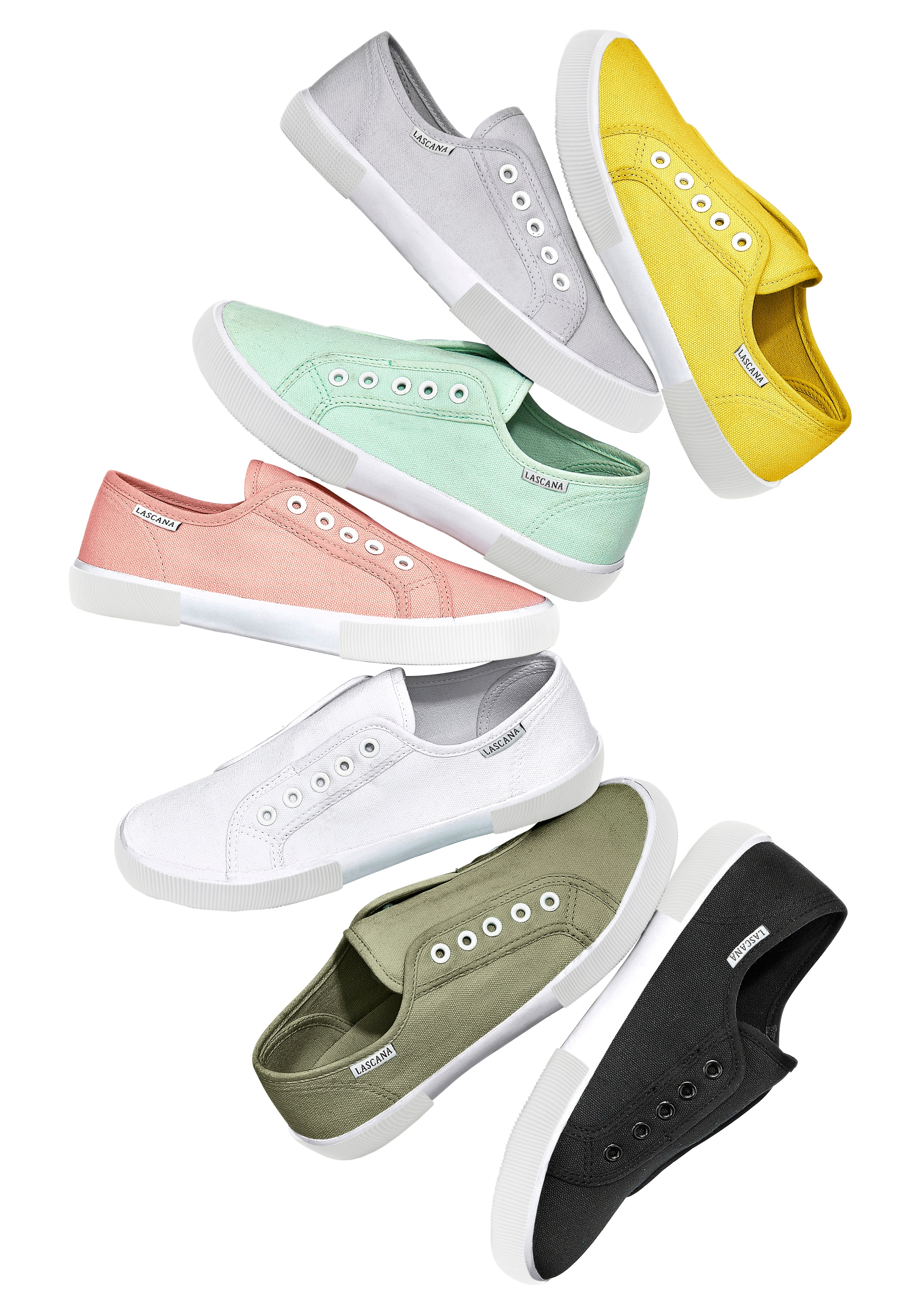 LASCANA Sneaker, Slipper, Halbschuh, Slip-On-Sneaker bequem zum Reinschlüpfen, Slip-Ons