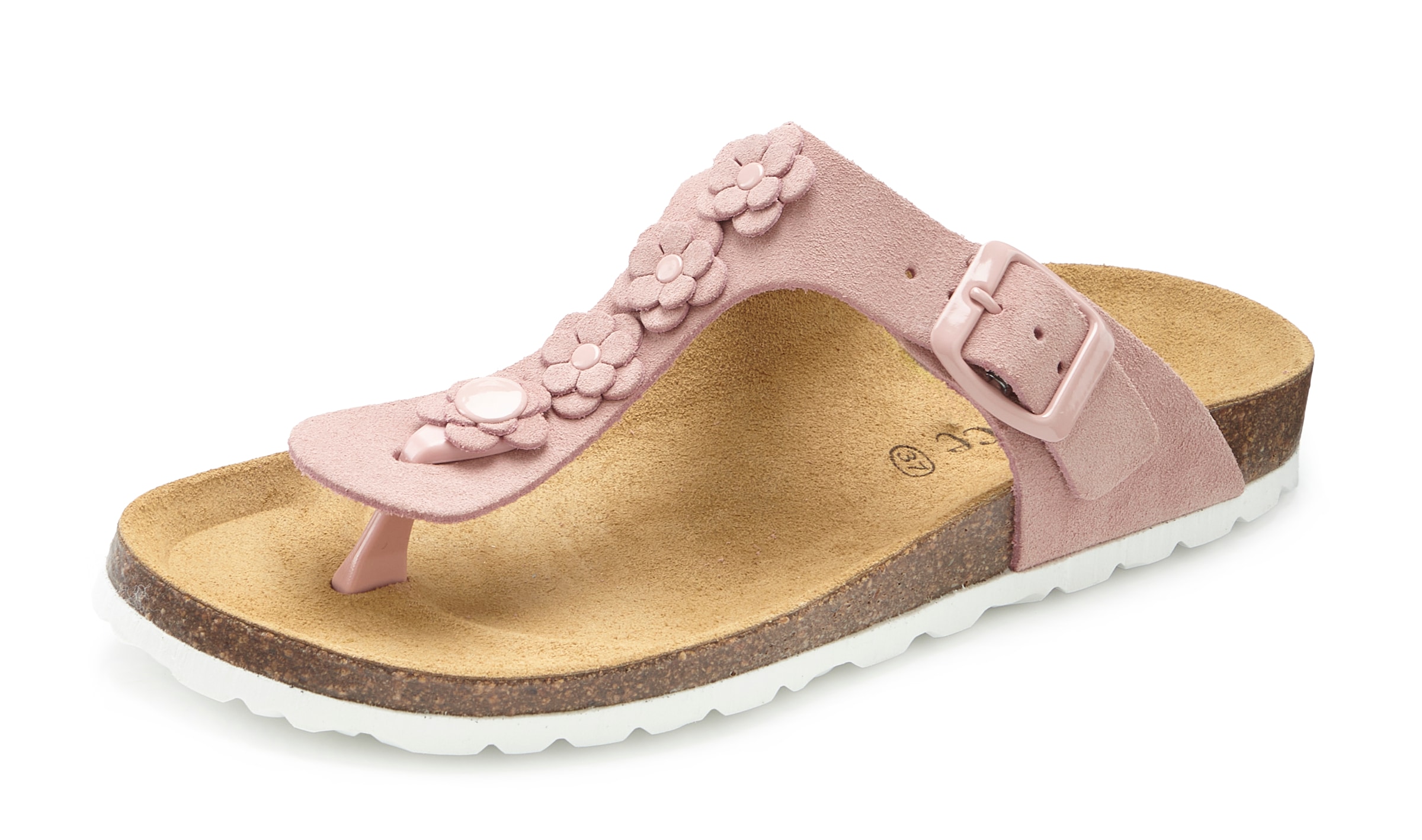 Vivance Pantolette »Mule, Sandale, offener Schuh, Sommerschuh,«  NEU aus Leder mit Korkfussbett und Blüten-Applikation