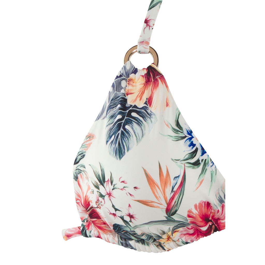 LASCANA Triangel-Bikini-Top »Salsa«, Goldfarbene Zierringe