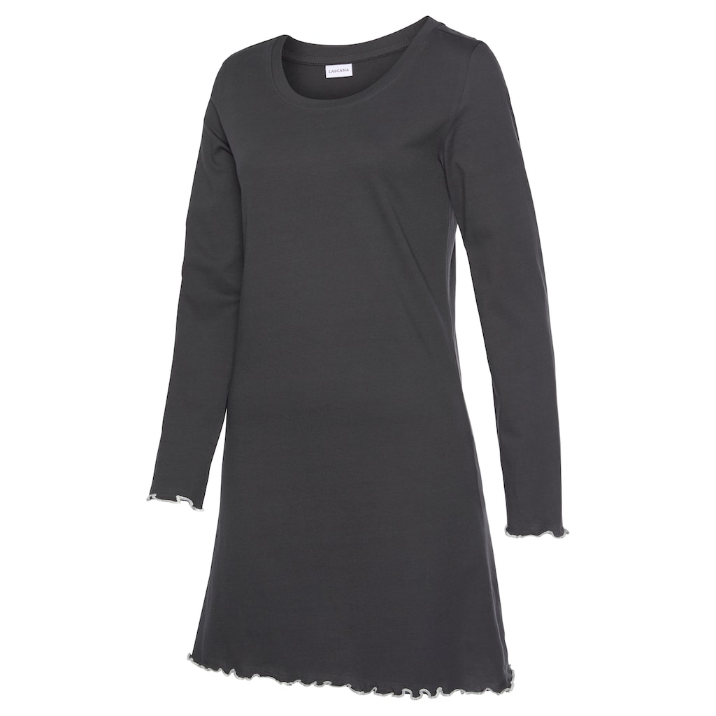 LASCANA Sleepshirt, mit Wellensaum