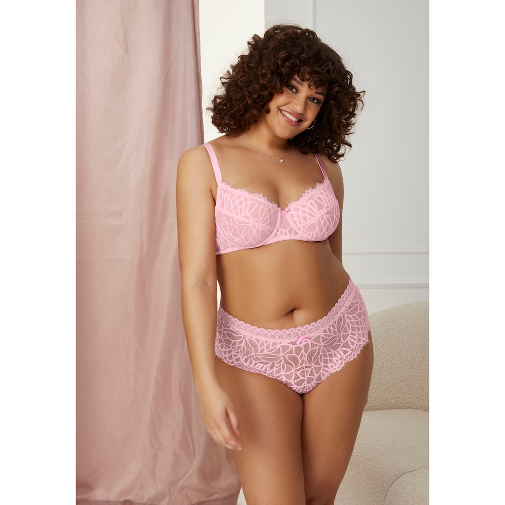 LASCANA Bügel-BH »Cara«, mit femininer Spitze, anteilig aus recyceltem Material, Dessous