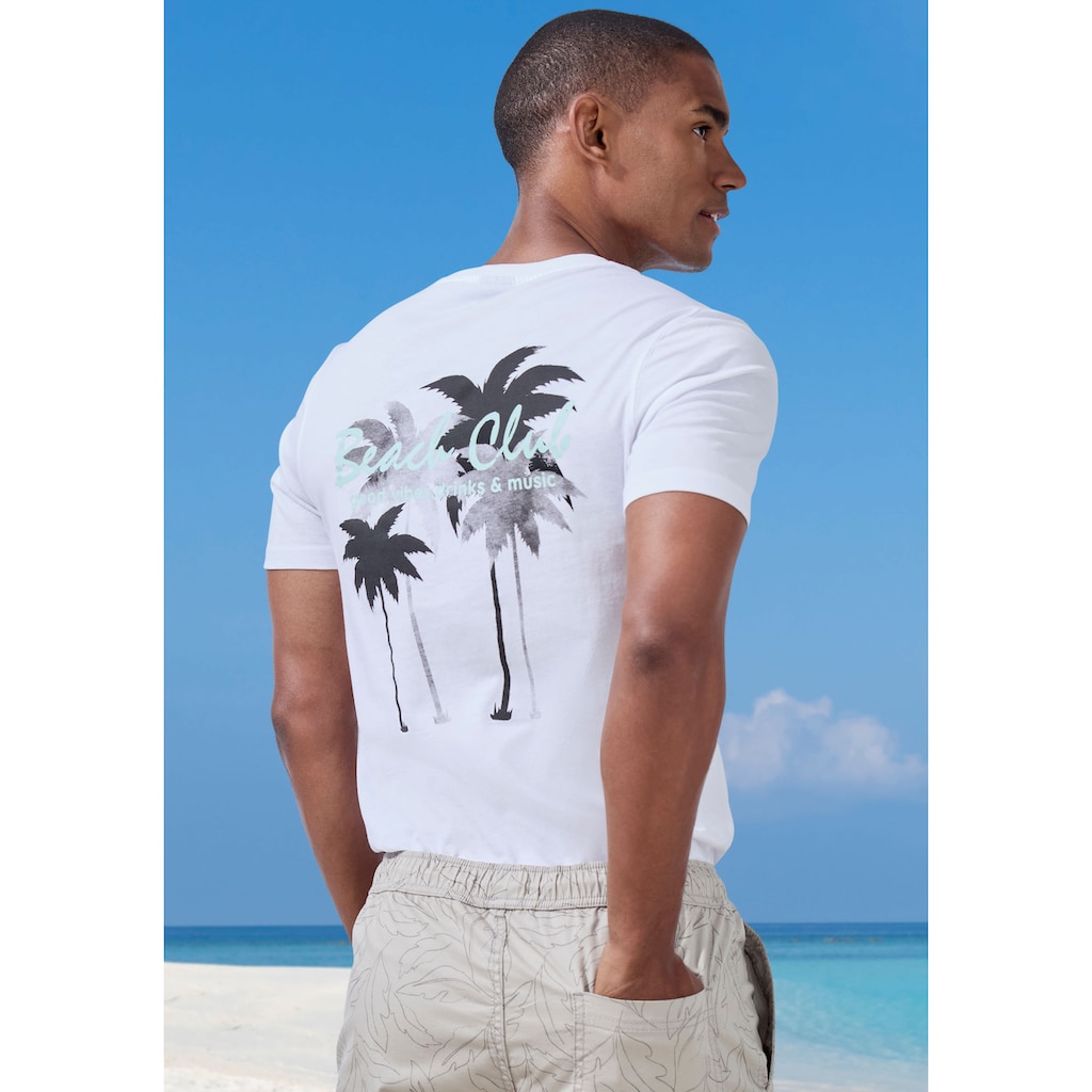 Beachtime T-Shirt »mit grossem Rückenprint«, Regular-Fit, mit Print vorn und hinten
