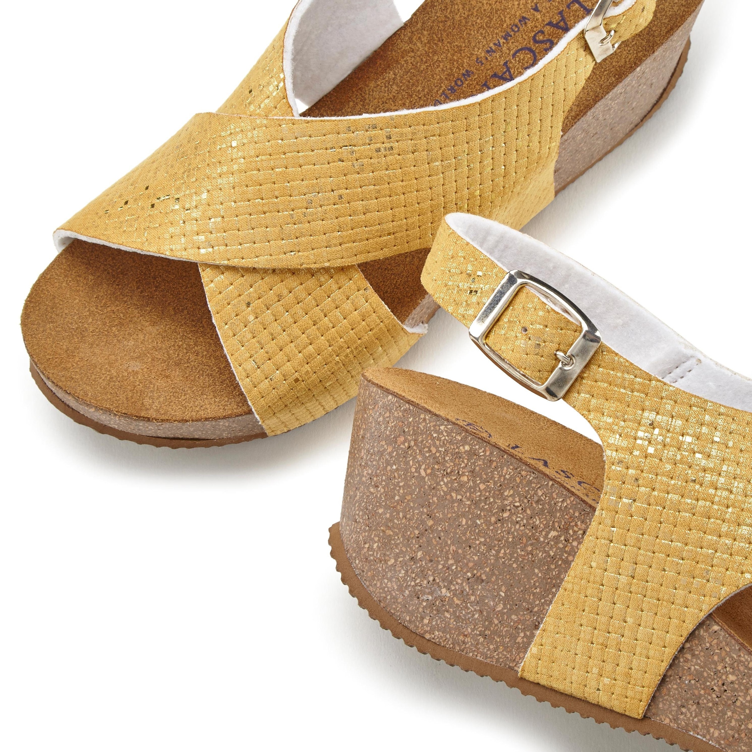 LASCANA Sandalette »Sommerschuh«, Sommerschuh mit Keilabsatz und Korkfussbett
