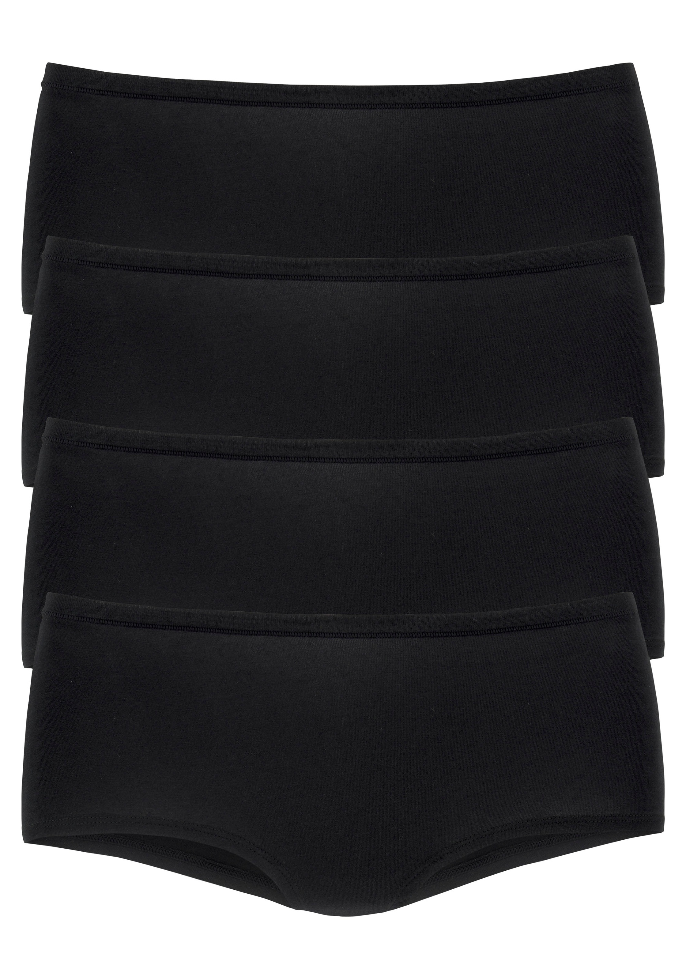 LASCANA Panty Packung, 4 Stk. "Perfect Basics" aus elastischer Baumwolle