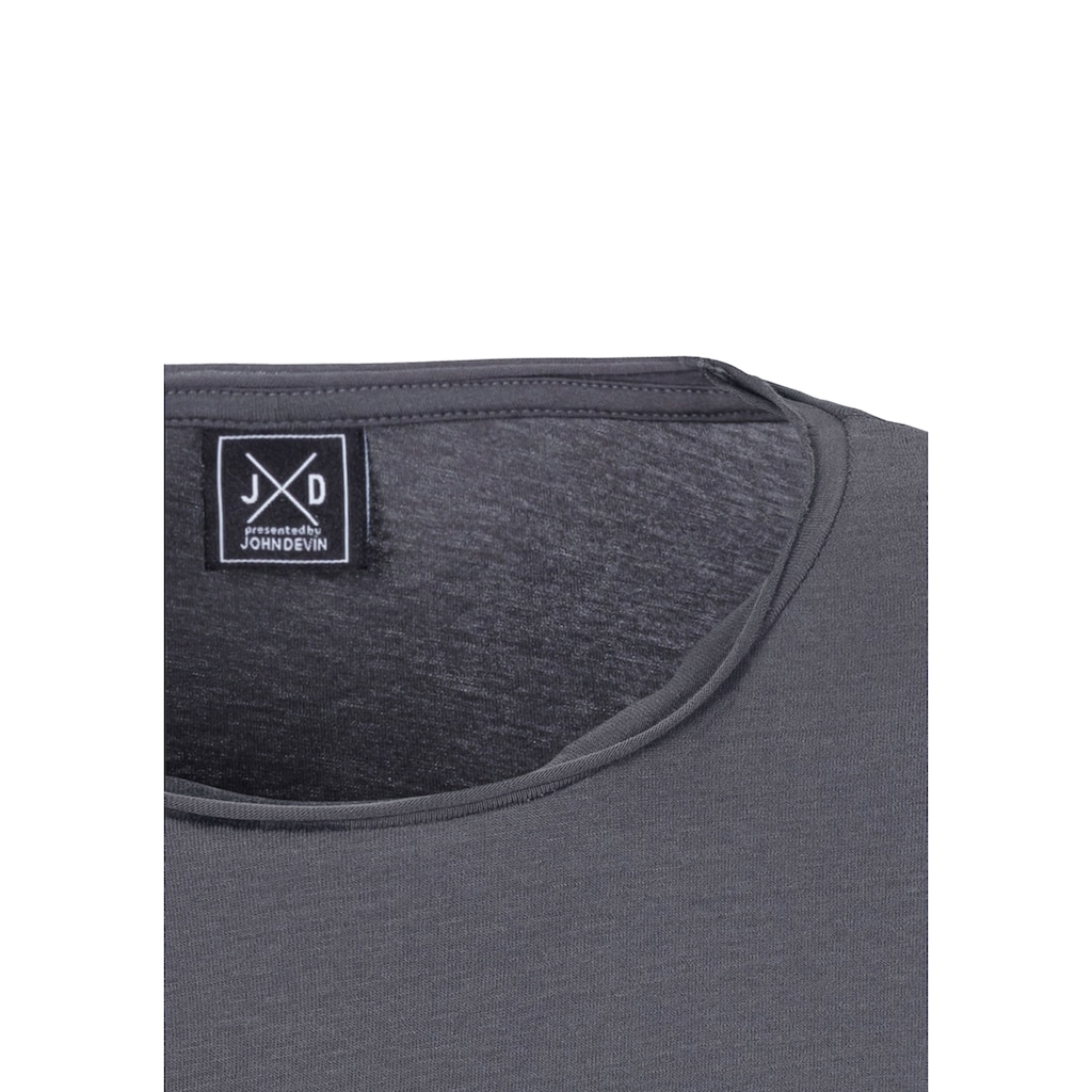 John Devin T-Shirt, (Packung, 2), Relaxed Fit, Kurzarm, Freizeitshirt mit Rundhals aus reiner Baumwolle