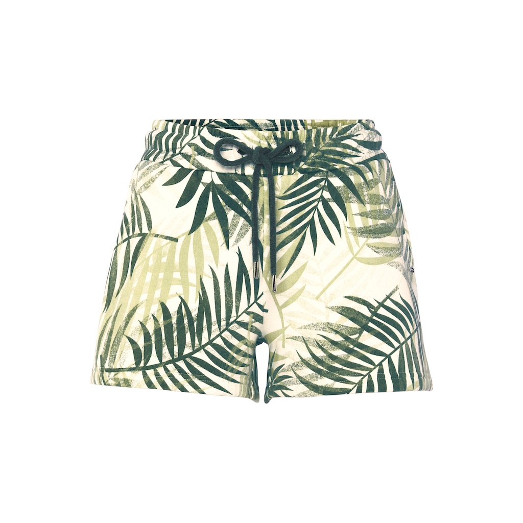 LASCANA Sweatshorts, Loungeshorts im schönen Allover-Blätterdruck, Loungewear