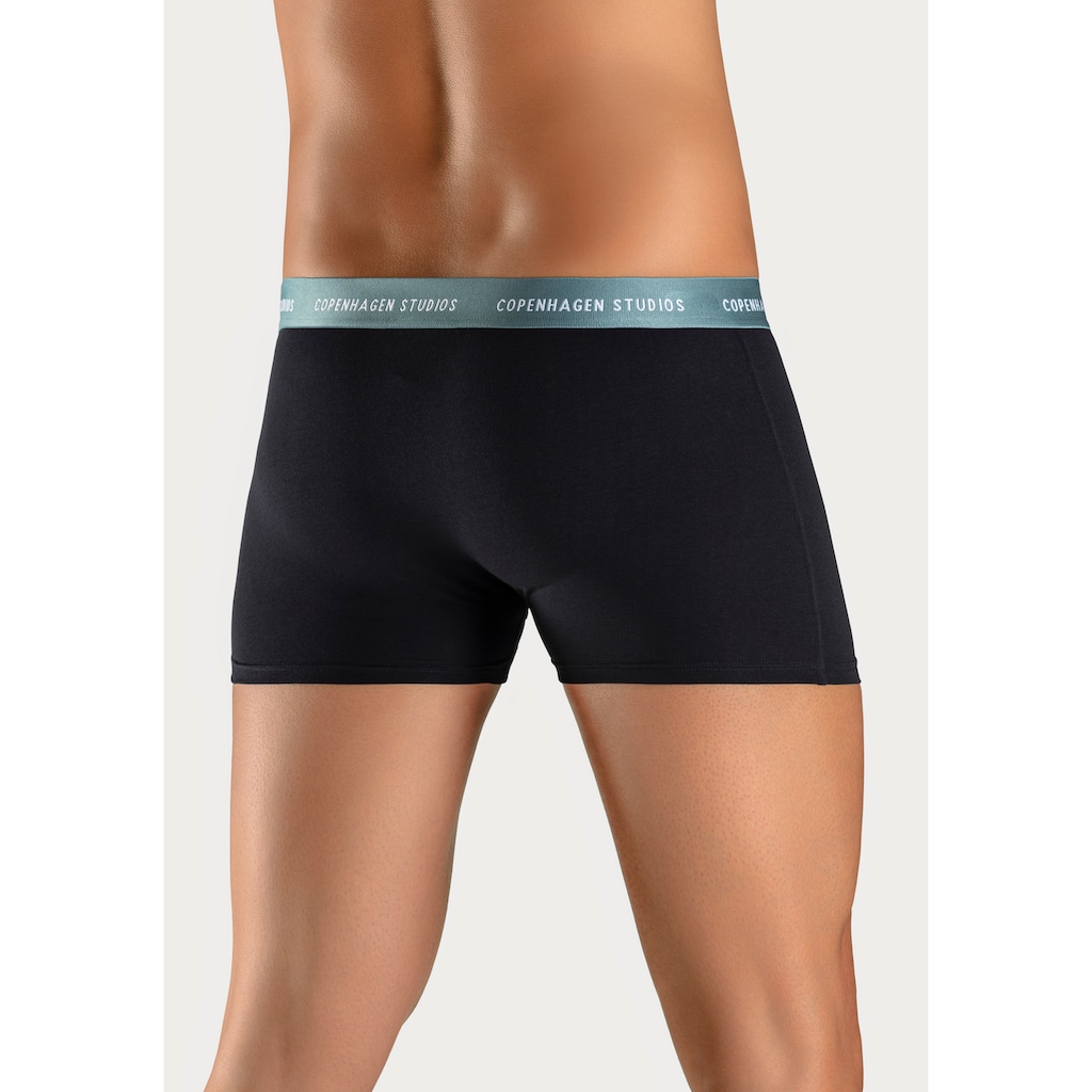 Copenhagen Studios Boxer »Boxershorts für Herren«, (3 St.), mit farbigem Logo-Bund