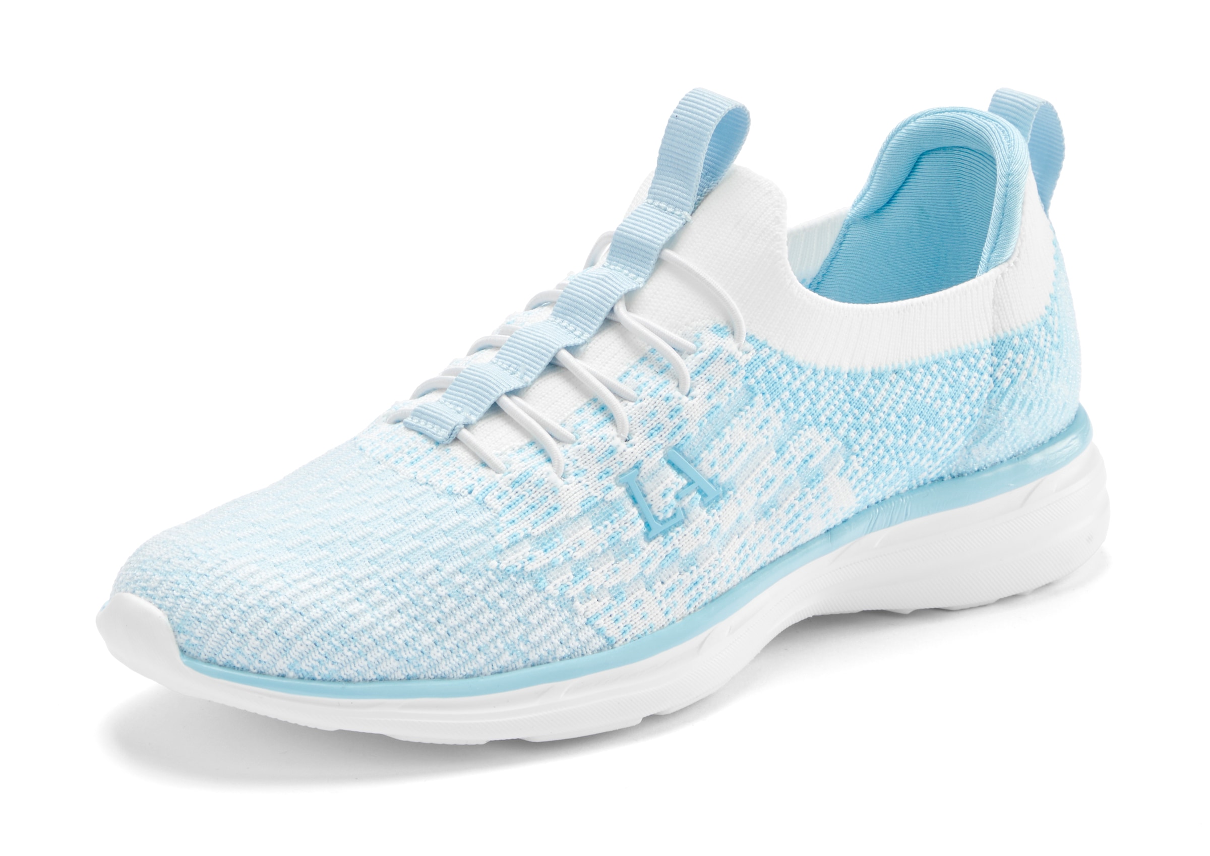 LASCANA Sneaker »Slipper, Halbschuh,«, bequem zum Reinschlüpfen mit elastischen Schnürbändern Unisex VEGAN