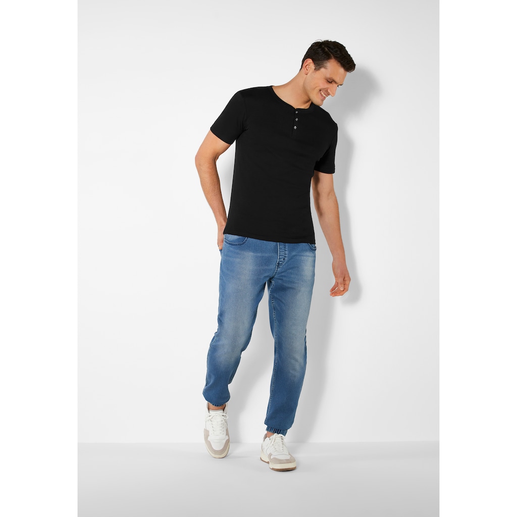 H.I.S T-Shirt, mit aufwendiger Knopfleiste, perfekt als Unterziehshirt