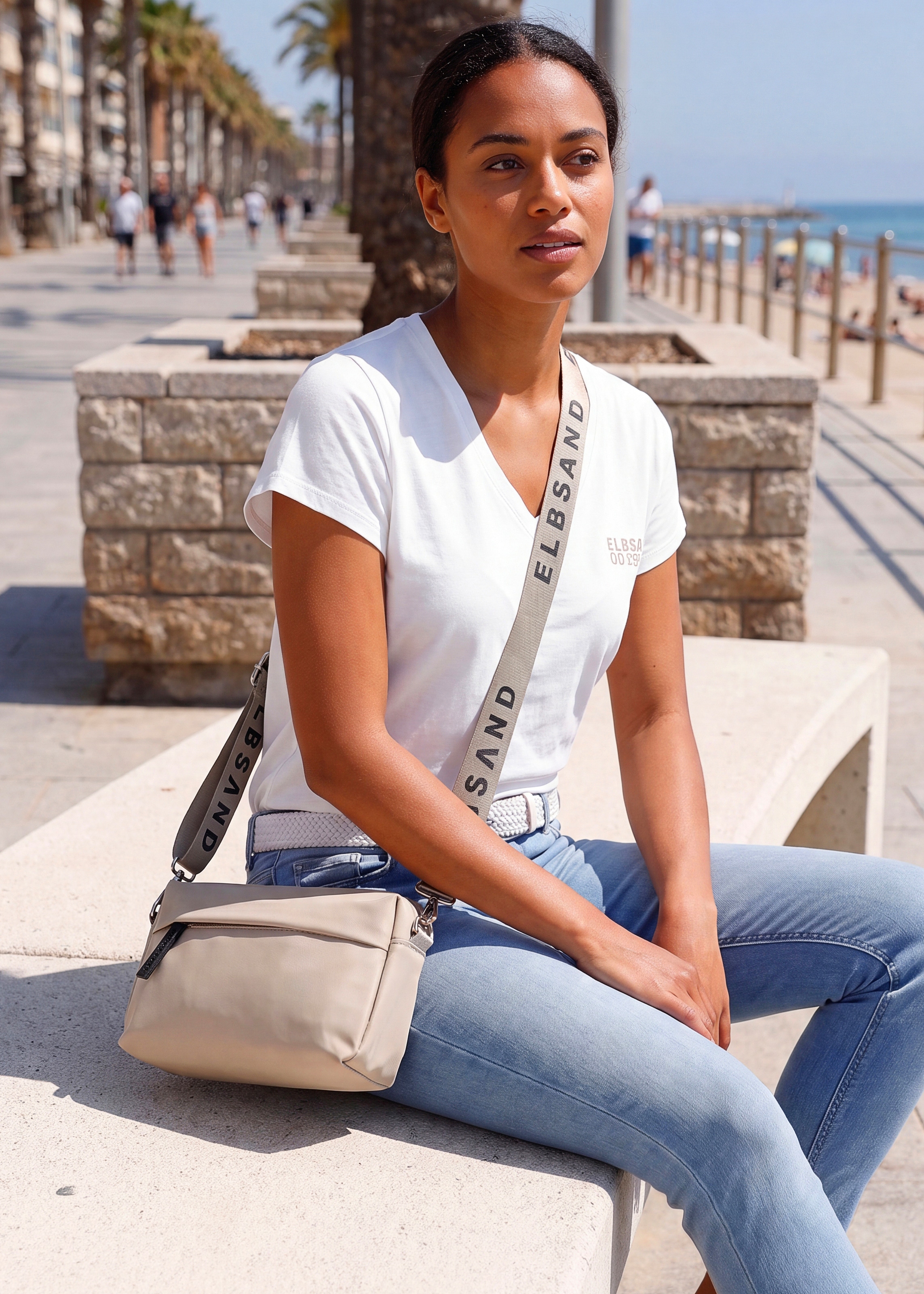 Elbsand Sac à bandoulière »Crossbody Bag, Minibag, Schultertasche, Damentasche« NOUVEAU sac à main femme à bandoulière en matière douce VEGAN