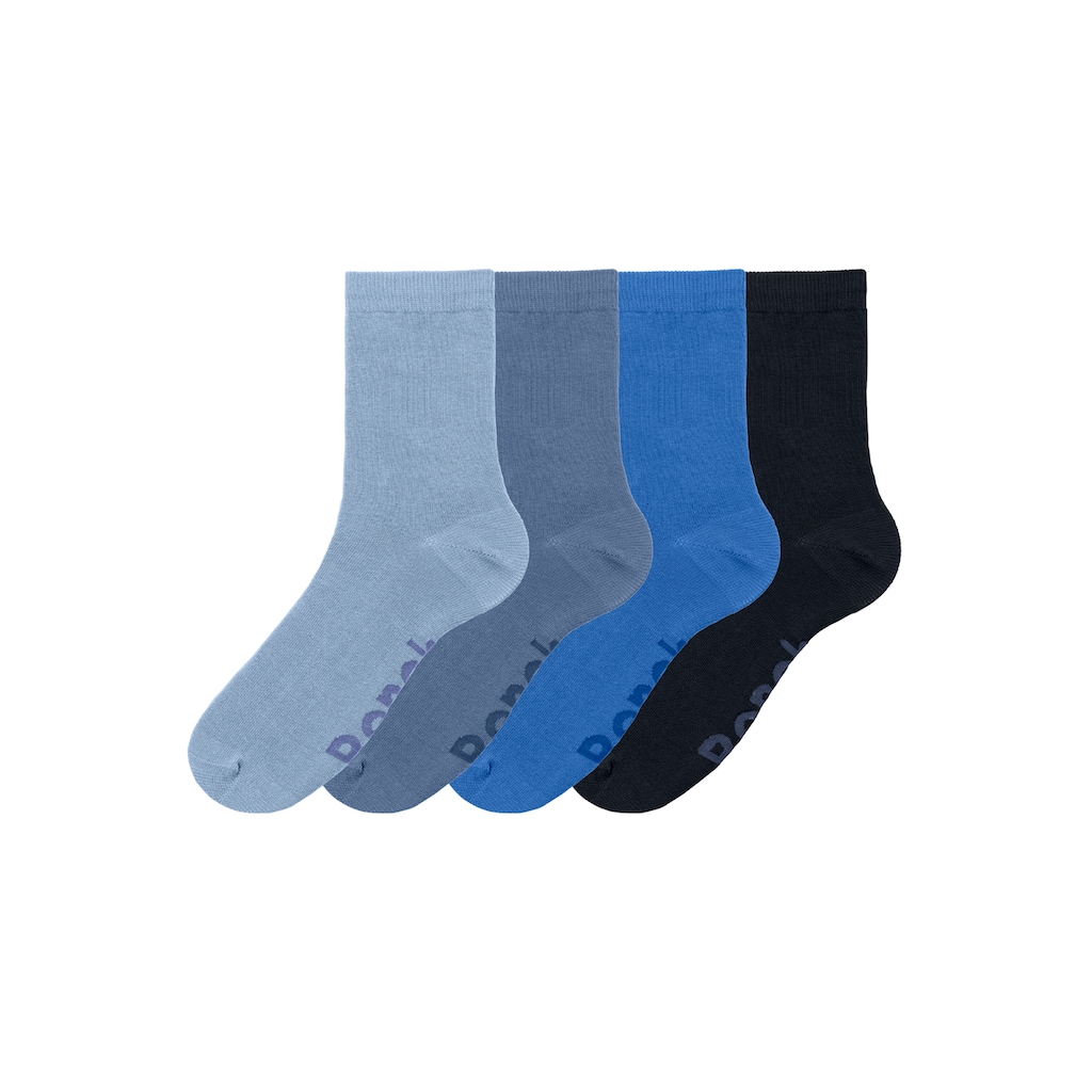 Bench. Basicsocken, (Dose, 4 Paar), mit farbigen Innenbündchen