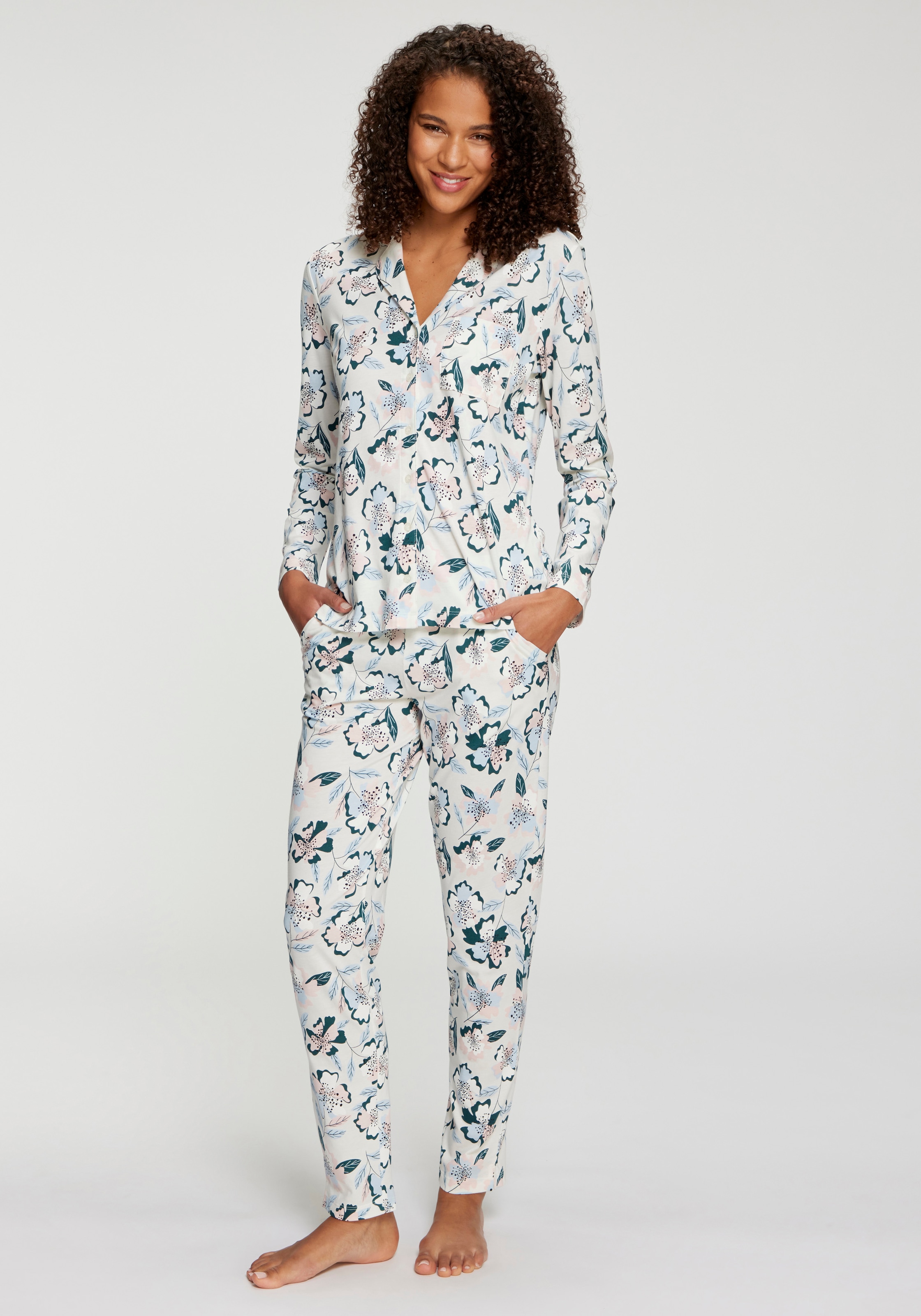 s.Oliver Haut de pyjama avec jolis boutons imprimés logo