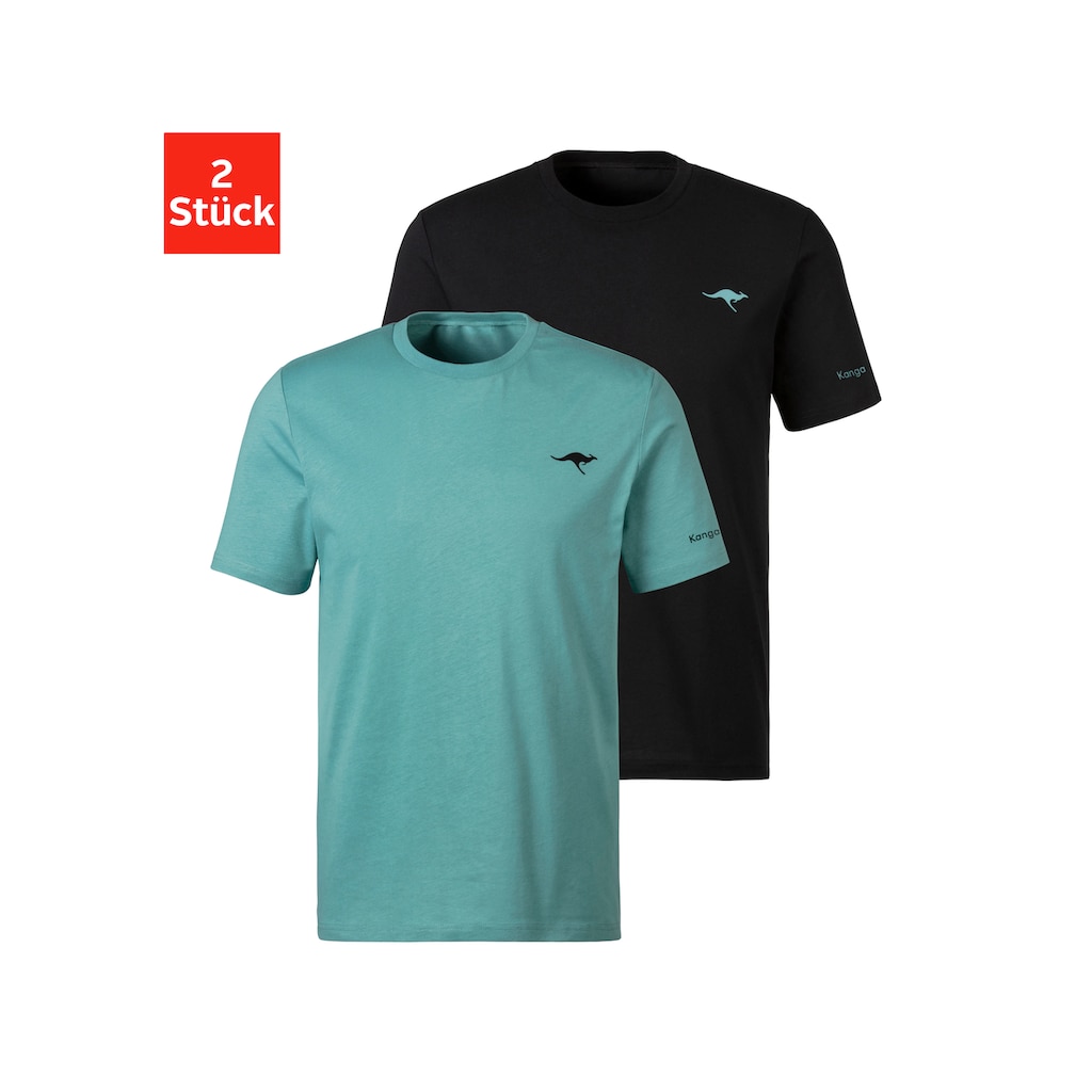 KangaROOS T-Shirt, (2er-Pack), mit KangaROOS Print auf der Brust