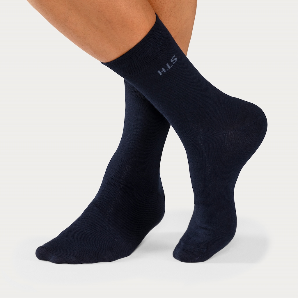 H.I.S Socken, (Packung, 4 Paar), mit druckfreiem Bündchen