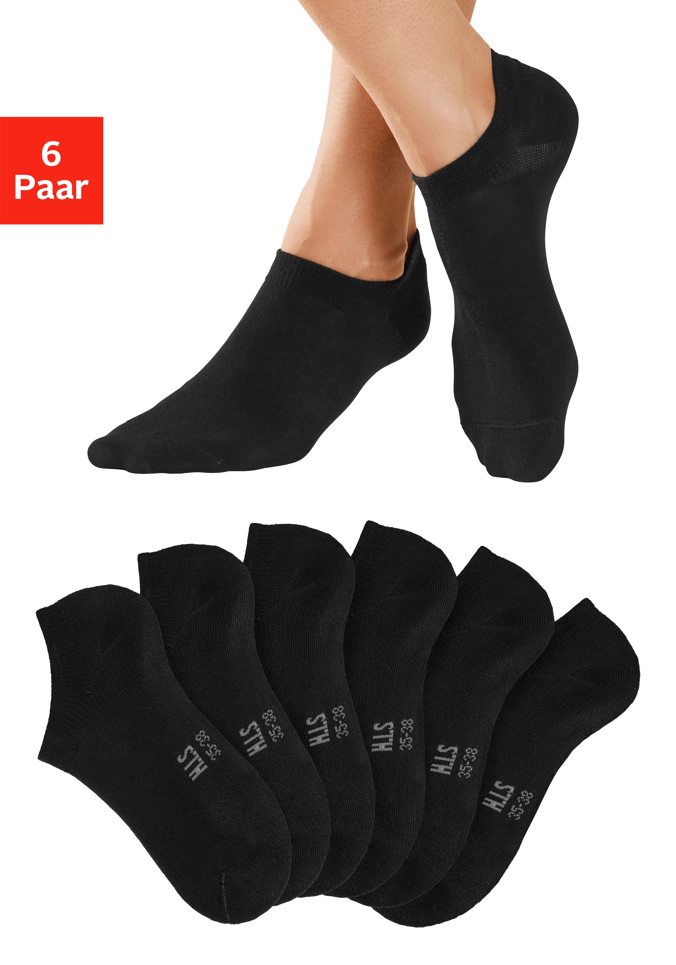 H.I.S Sneakersocken Packung, 6 Stk. tlg. mit besonders kurzem Schaft