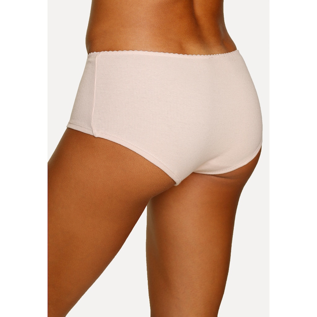 Vivance Panty, (3er-Pack), aus weicher und elastischer Rippware, mit zartem Röschen vorn