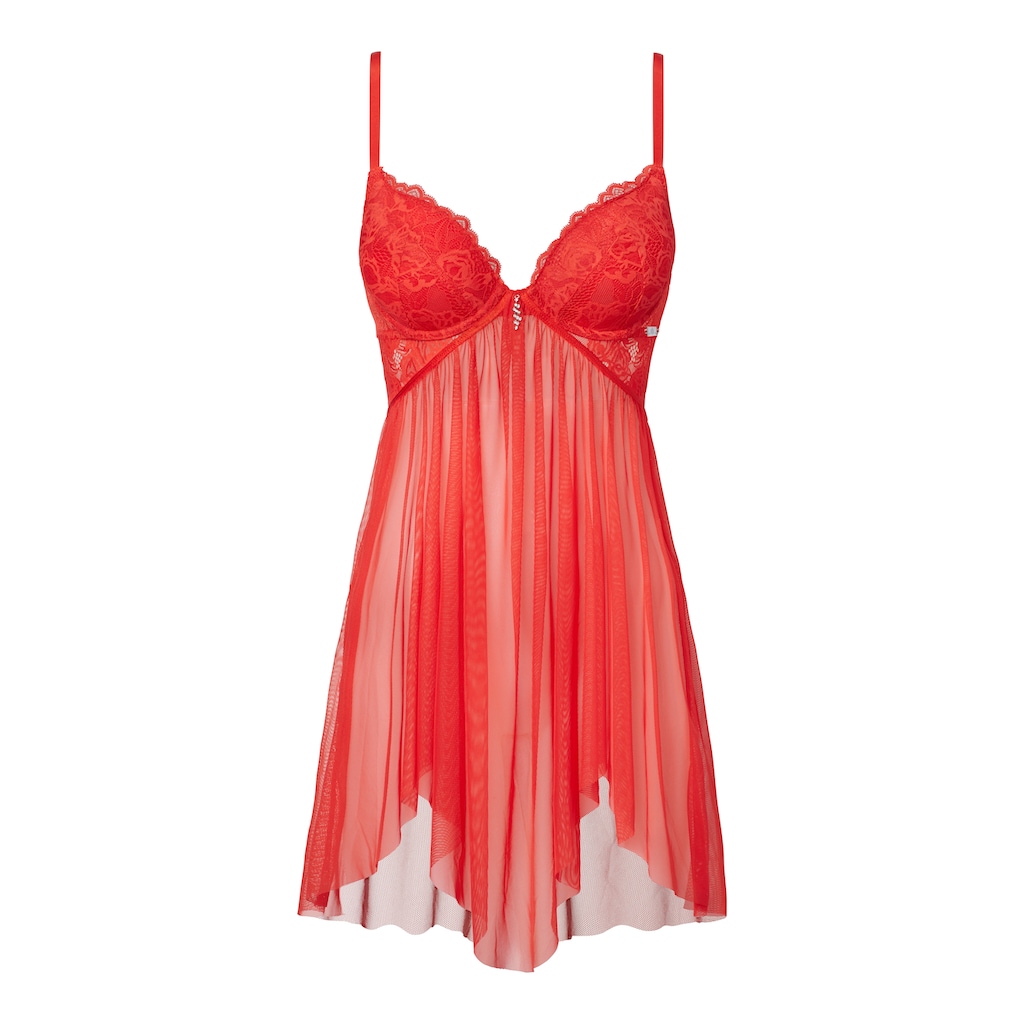 JETTE Negligé, aus edler Spitze und transparentem Tüll, sexy Dessous, Reizwäsche