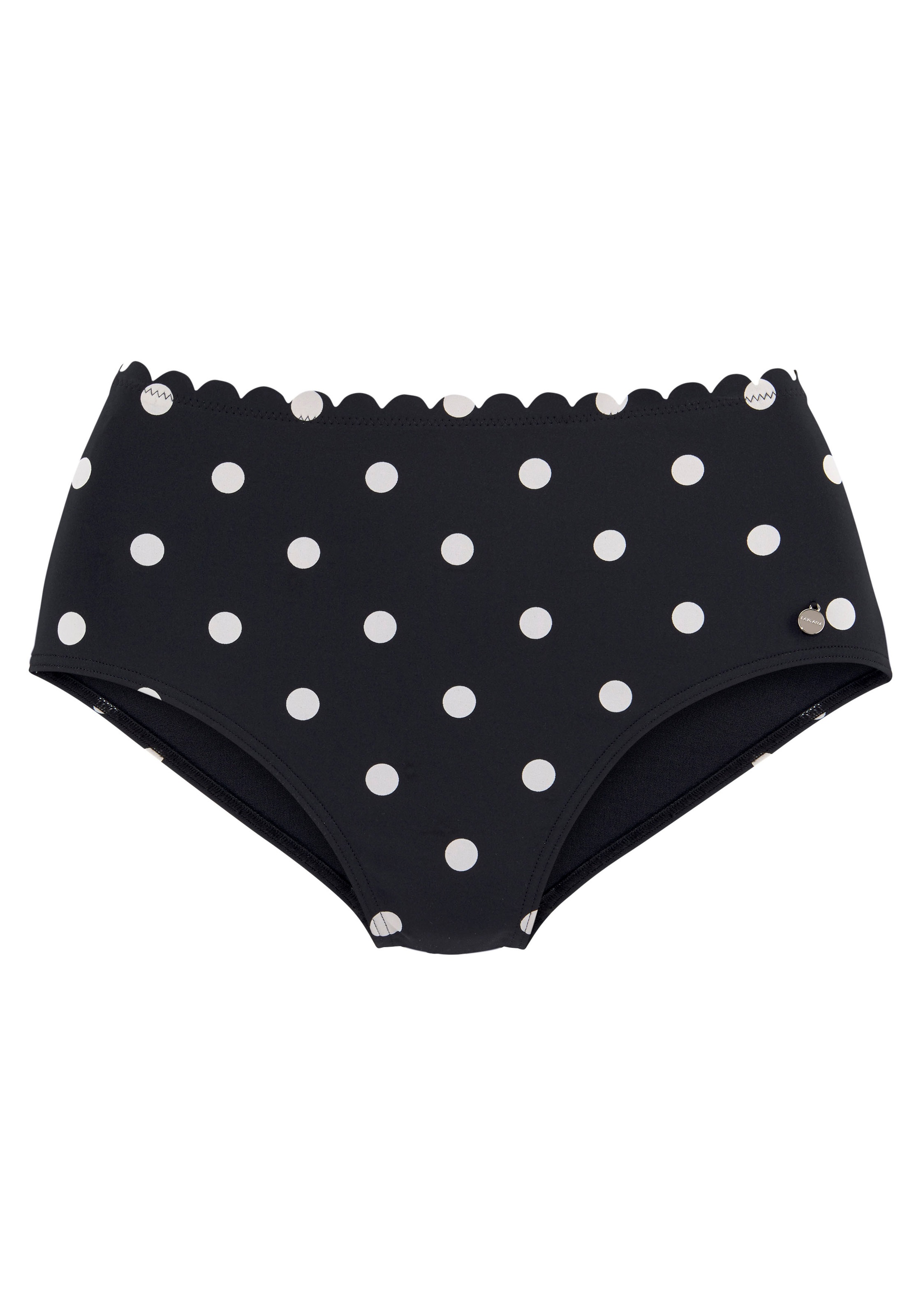 LASCANA Highwaist-Bikini-Hose "Jada" Mit Muschelkante und Punkten