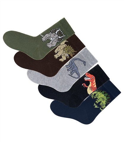 H.I.S Chaussettes »Kindersocken Jugendliche Motivsocken« Paquet, 5 Couple tlg. avec motifs de dinosaures