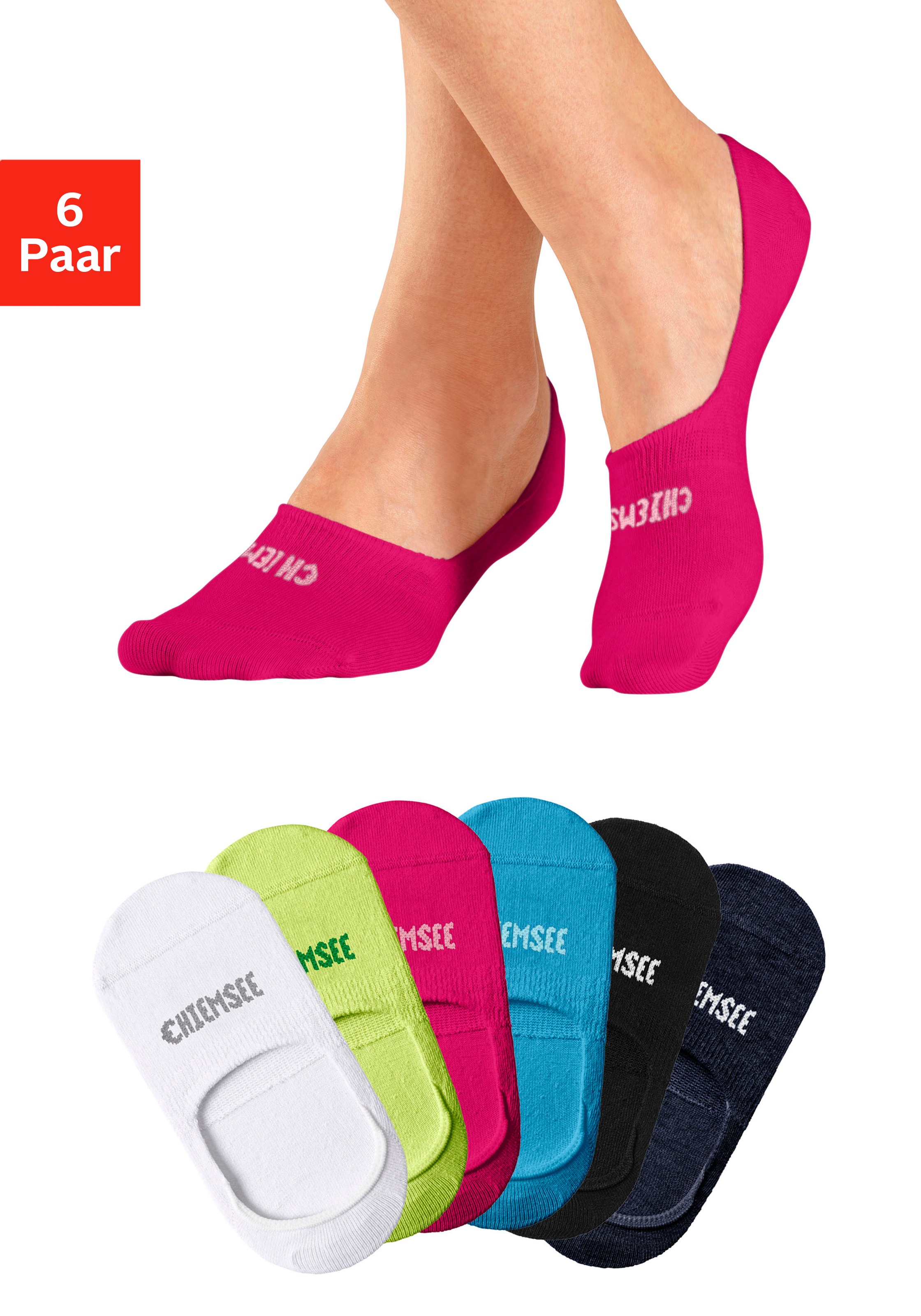 Chiemsee Füsslinge Packung, 6 Stk. tlg. mit eingestricktem Markennamen