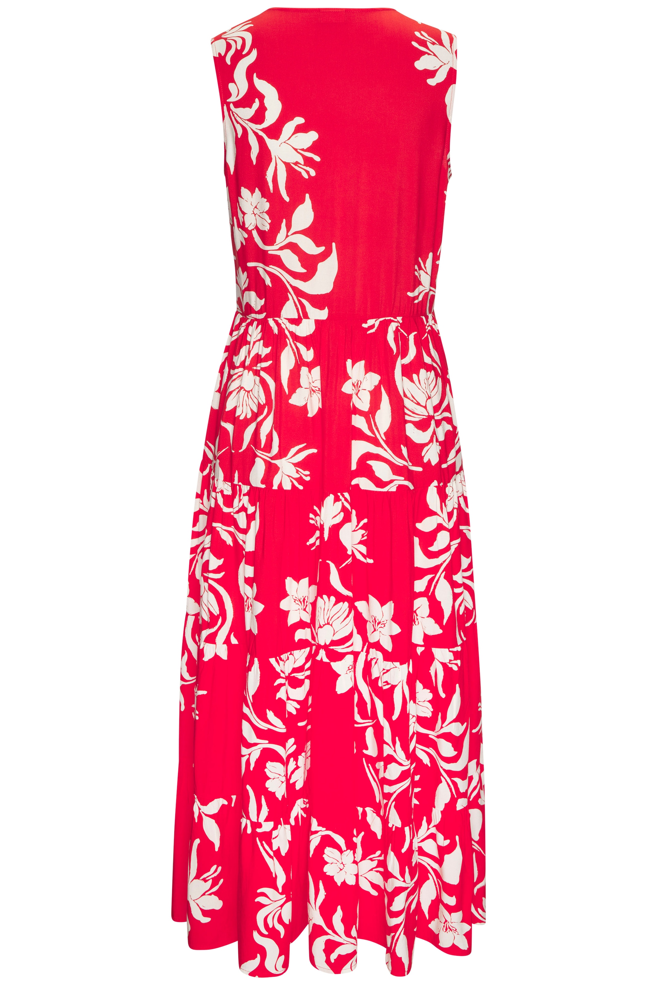 LASCANA Maxi robe avec imprimé floral et patte de boutonnage, robe d'été, robe de plage