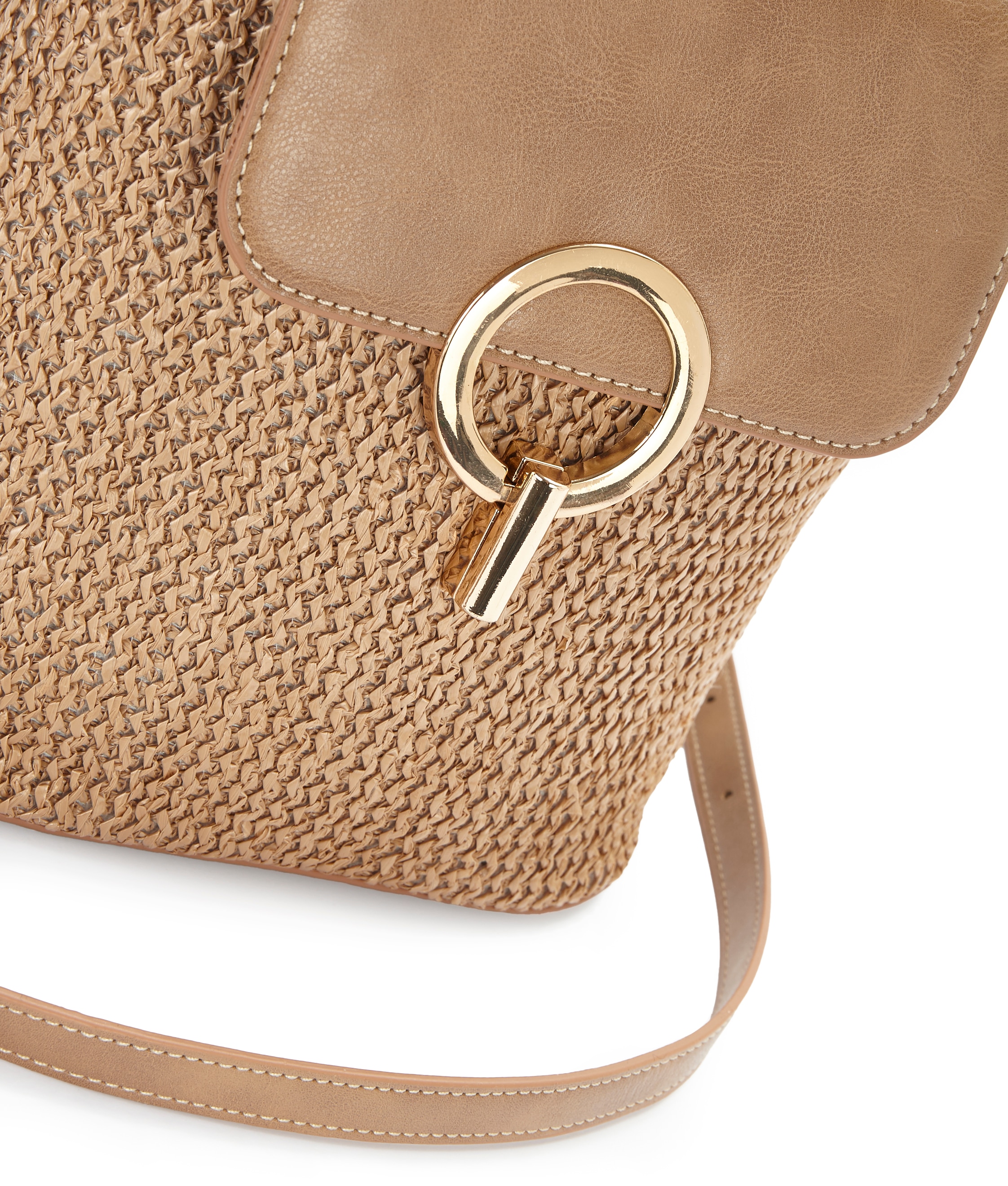 LASCANA Sac à bandoulière »Schultertasche« Strandtasche, Tragetasche, Korbtasche, Bast-Optik VEGAN