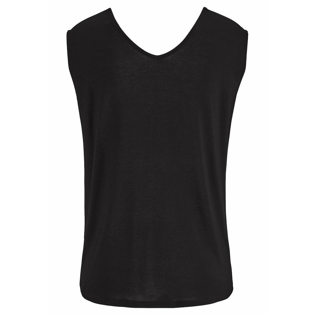 s.Oliver T-Shirt, mit Zierbändern am Ausschnitt, Kurzarmshirt, sommerlich