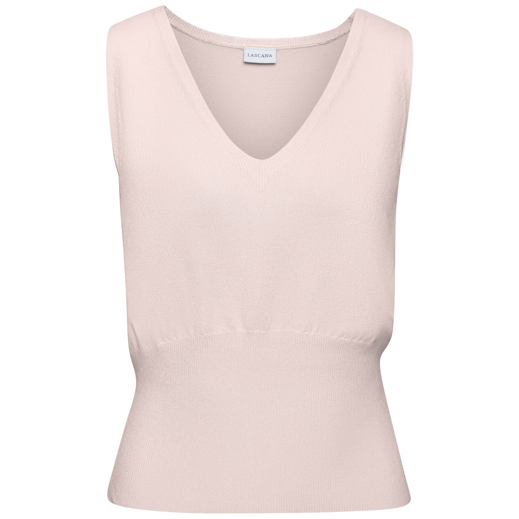 LASCANA Stricktop, mit figurschmeichelndem Strickmuster, figurbetonte Passform