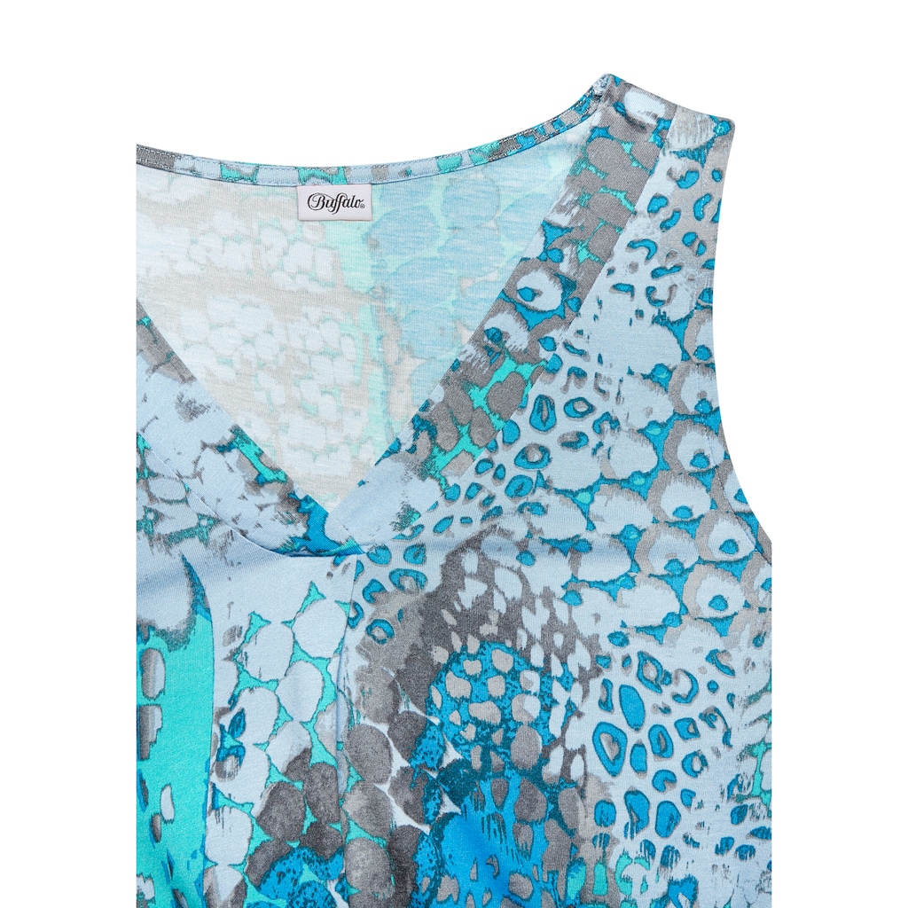 Buffalo Strandtop, mit Animalprint, sommerliches Blusentop mit V-Ausschnitt