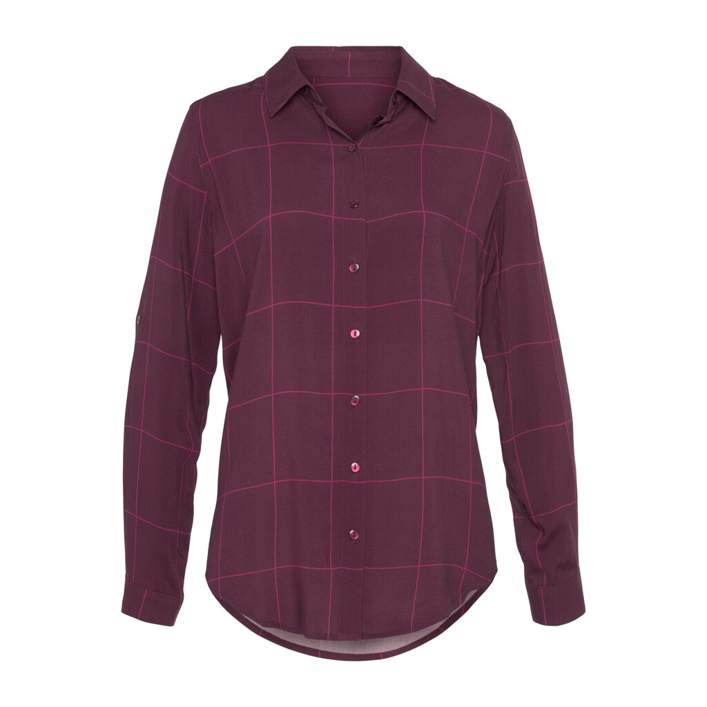 LASCANA Hemdbluse, mit Karomuster