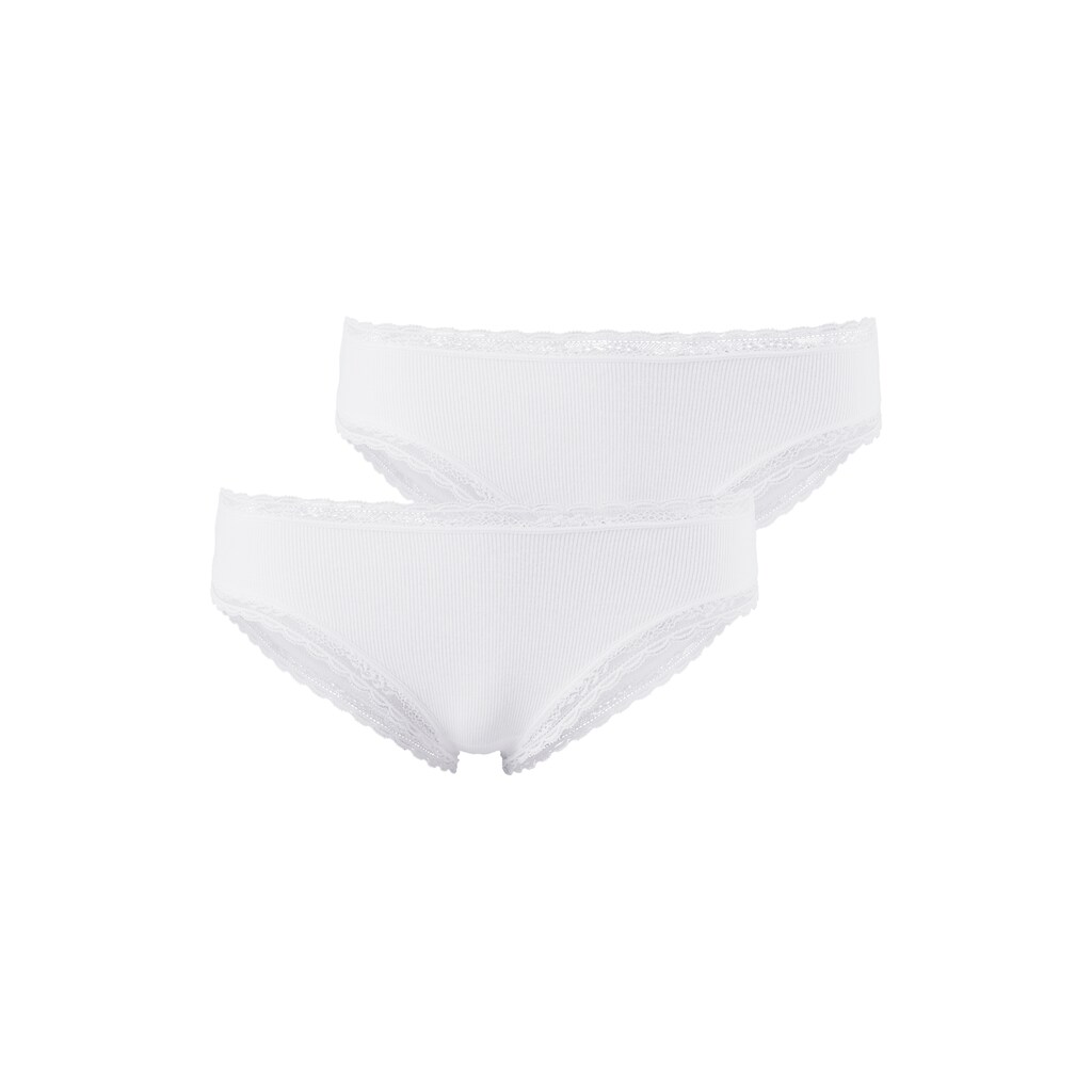 s.Oliver Brasilslip, (Packung, 2 St.), mit modischer Spitze aus Baumwollmischung