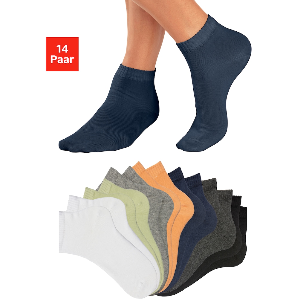 H.I.S Kurzsocken, (Packung, 14 Paar), mit eingestricktem Markenlogo im Innenbund