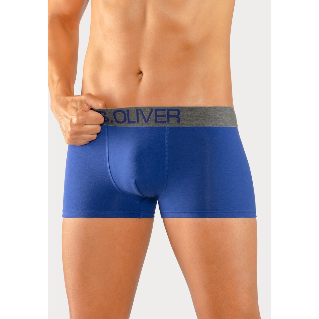 s.Oliver Hipster, (Packung, 4 St.), knapp sitzende Boxershorts für Herren aus Baumwoll-Mix