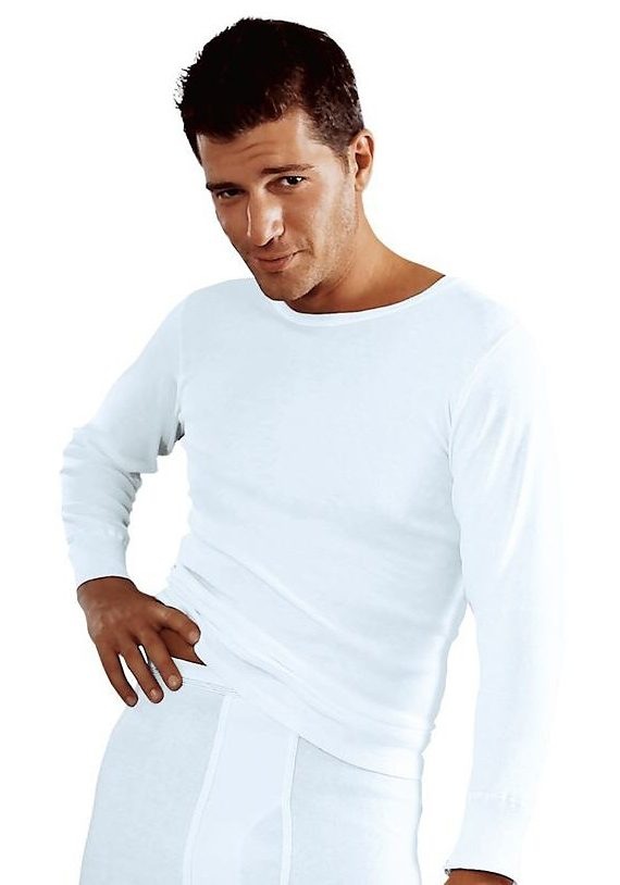 Clipper Unterhemd 2 Stk. schlichtes Basic, Unterziehshirt - in Doppelripp, Langarmshirt