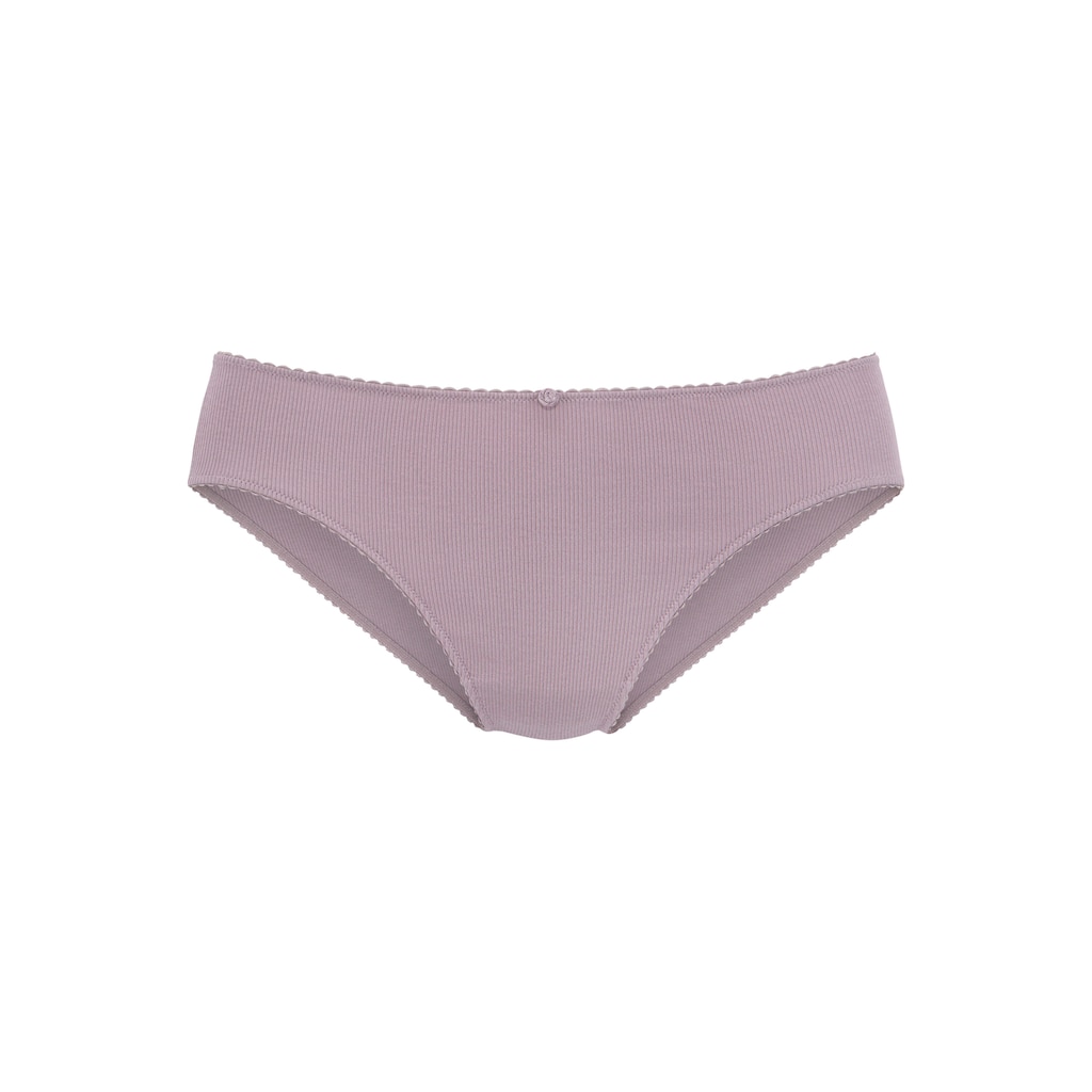 Vivance Jazz-Pants Slips, (3er-Pack), aus weicher und elastischer Rippware, mit zartem Röschen vorn