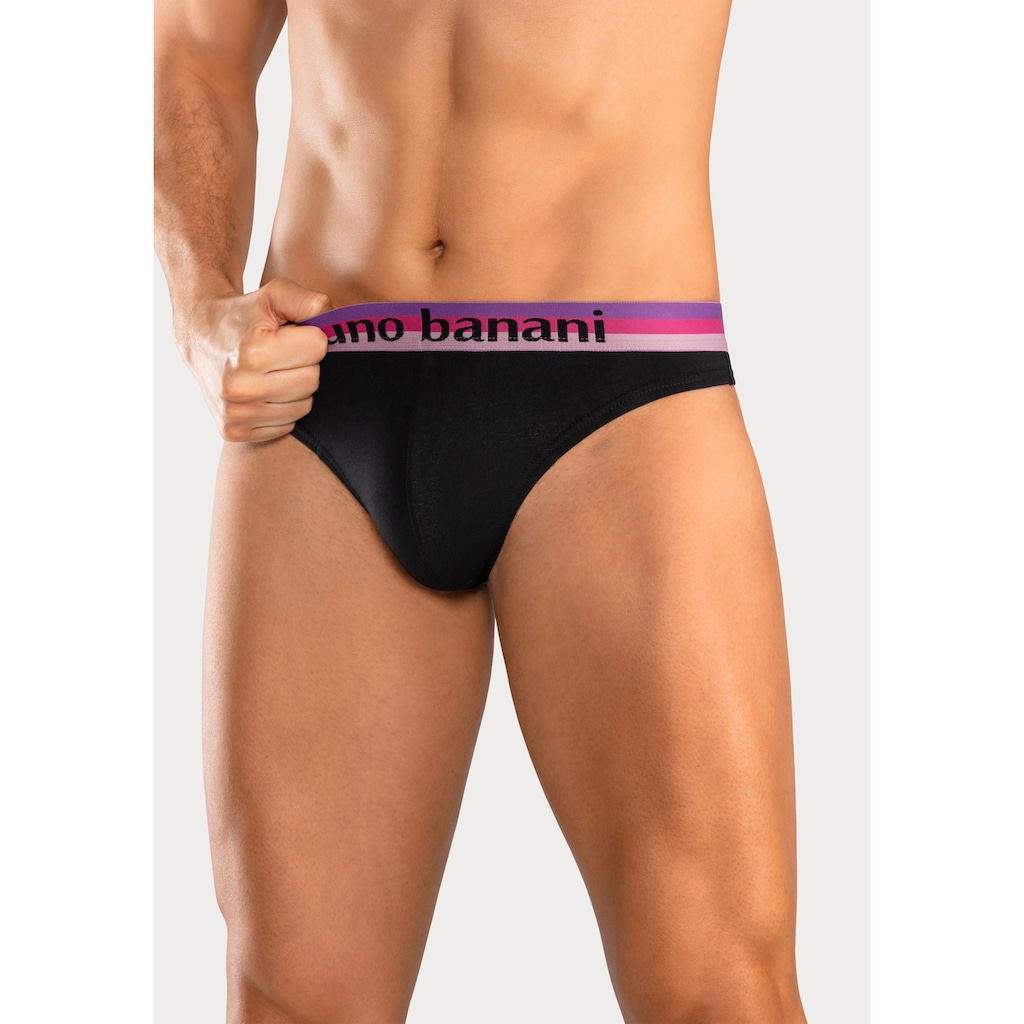 Bruno Banani String, (Packung, 5 St.), mit Streifen Logo Webbund