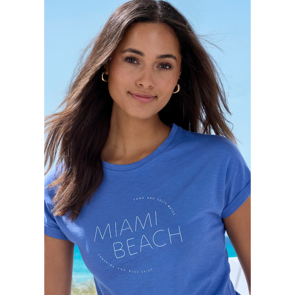 Vivance T-Shirt »mit modischem Frontprint«, aus weicher Baumwoll-Qualität