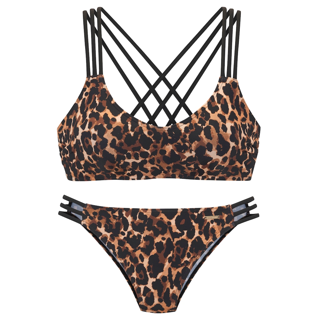 Bruno Banani Bustier-Bikini, mit kontrastfarbigen Details