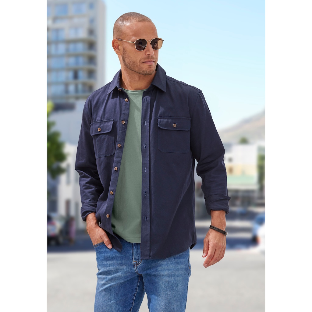 John Devin T-Shirt, (Packung, 2), Relaxed Fit, Kurzarm, Freizeitshirt mit Rundhals aus reiner Baumwolle
