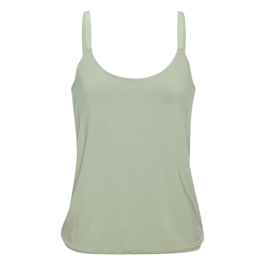 Vivance Trägertop »mit elastischen Glitzerträgern«, (2er-Pack), aus weichem Viskose-Stretch
