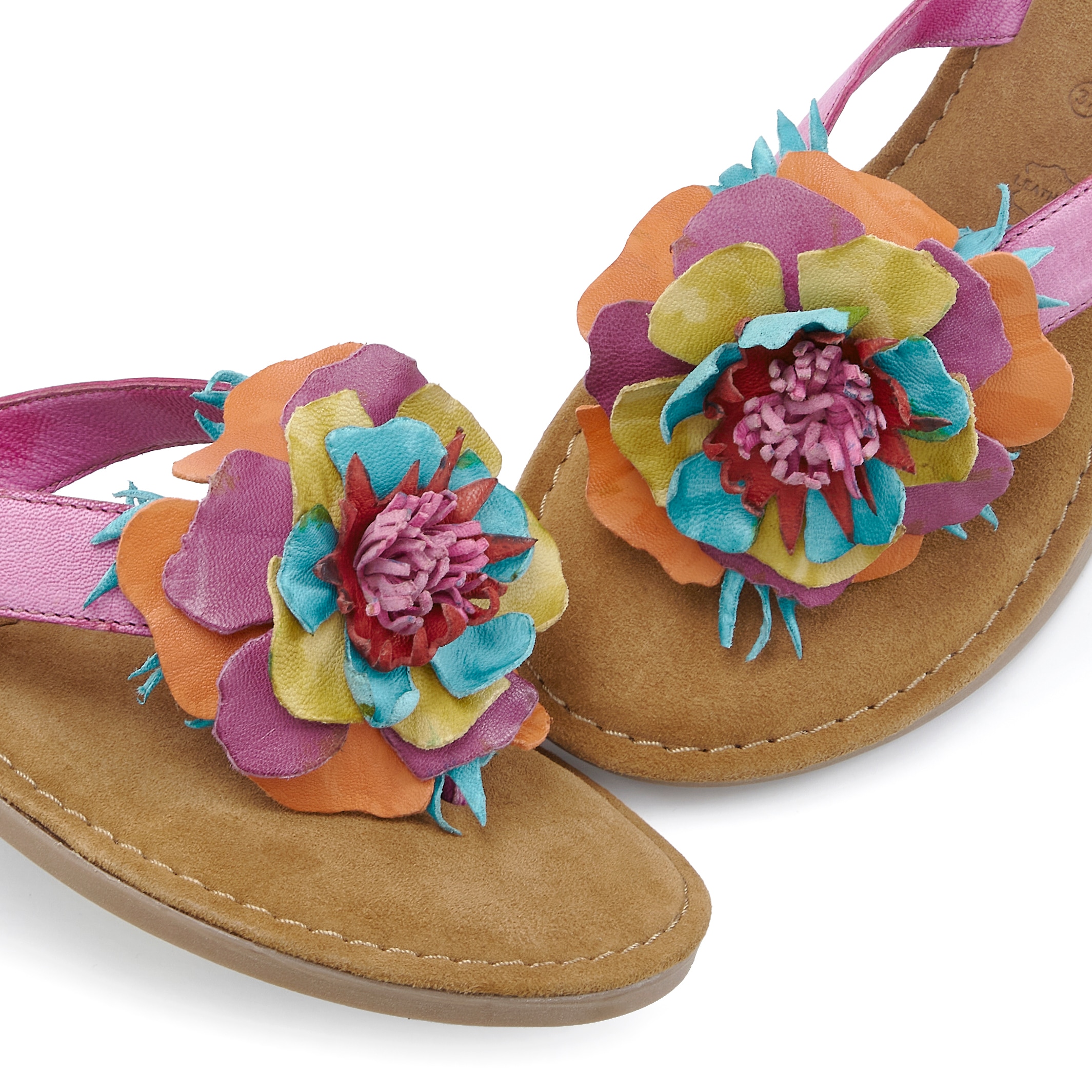 LASCANA Pantolette »Sommerschuh, offener Schuh, Mule, Sandale,«  NOUVEAU en cuir avec application florale raffinée